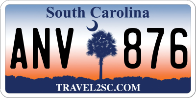 SC license plate ANV876