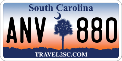 SC license plate ANV880
