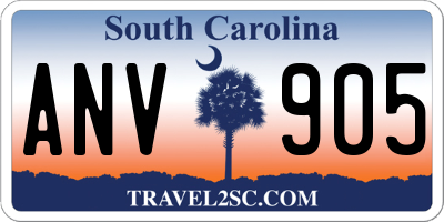 SC license plate ANV905