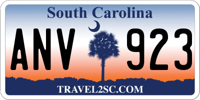 SC license plate ANV923