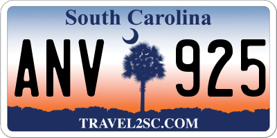 SC license plate ANV925
