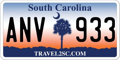 SC license plate ANV933