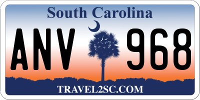 SC license plate ANV968