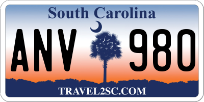 SC license plate ANV980