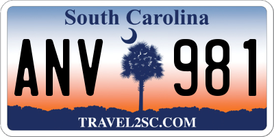 SC license plate ANV981