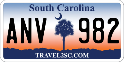 SC license plate ANV982