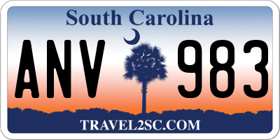 SC license plate ANV983