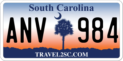 SC license plate ANV984