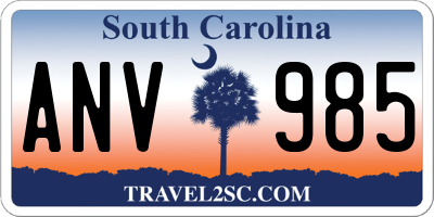 SC license plate ANV985