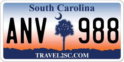 SC license plate ANV988