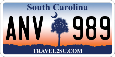 SC license plate ANV989