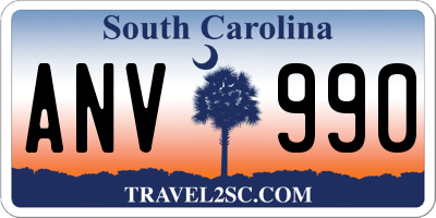 SC license plate ANV990