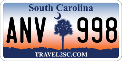 SC license plate ANV998