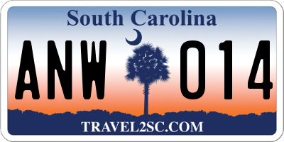 SC license plate ANW014
