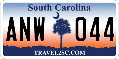 SC license plate ANW044