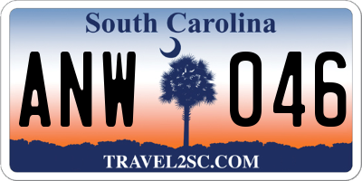 SC license plate ANW046
