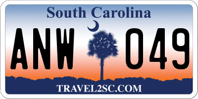 SC license plate ANW049