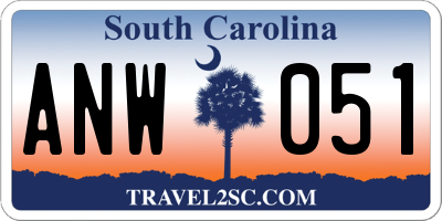 SC license plate ANW051