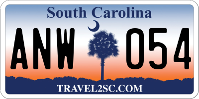 SC license plate ANW054
