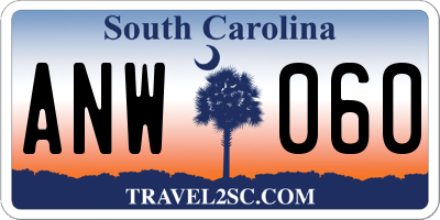 SC license plate ANW060