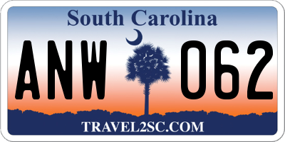 SC license plate ANW062