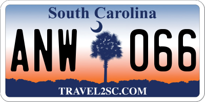 SC license plate ANW066