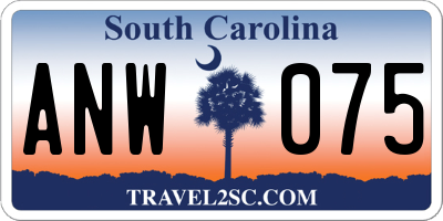 SC license plate ANW075