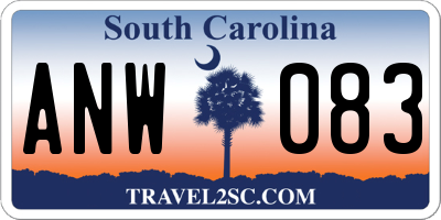 SC license plate ANW083