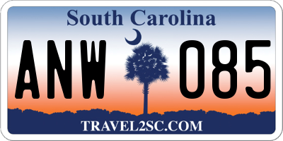 SC license plate ANW085