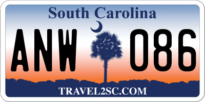 SC license plate ANW086