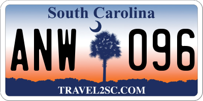 SC license plate ANW096
