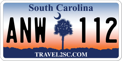 SC license plate ANW112