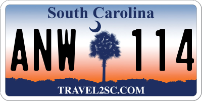 SC license plate ANW114