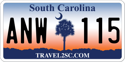SC license plate ANW115