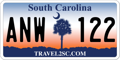 SC license plate ANW122