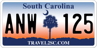 SC license plate ANW125