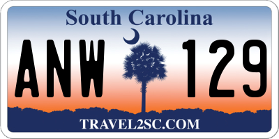 SC license plate ANW129