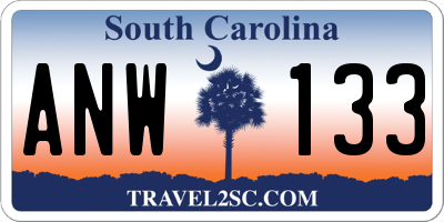 SC license plate ANW133