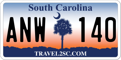SC license plate ANW140