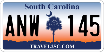 SC license plate ANW145