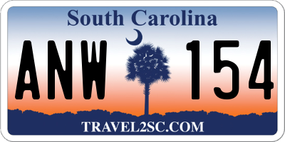 SC license plate ANW154