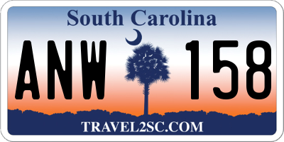 SC license plate ANW158