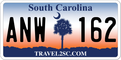 SC license plate ANW162