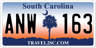 SC license plate ANW163