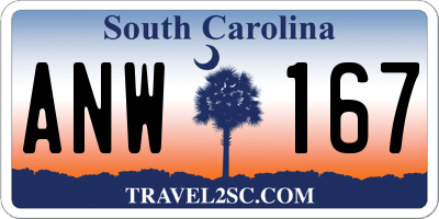SC license plate ANW167
