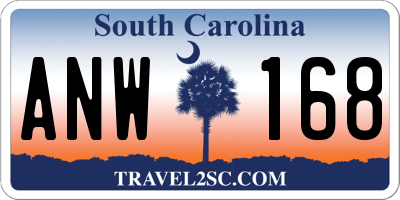 SC license plate ANW168