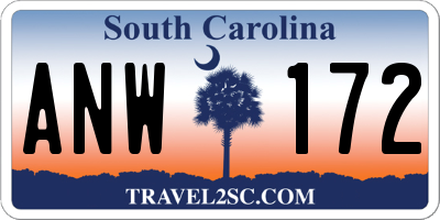 SC license plate ANW172