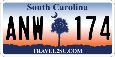SC license plate ANW174