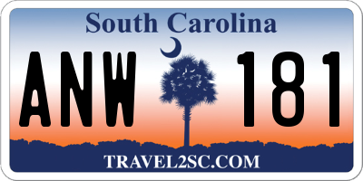 SC license plate ANW181