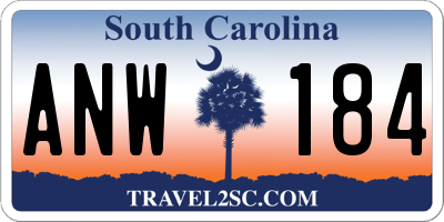 SC license plate ANW184